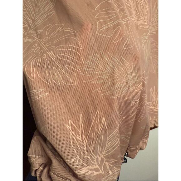 Nike Brown Tan White Pro Cover Up Mesh Sheer Pullover Hoodie Size Medium - Picture 5 of 8